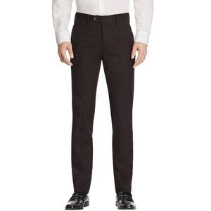 Valentini Mens Slim Fit Twill Melange Trousers 38 Brown Pants - NWT $295